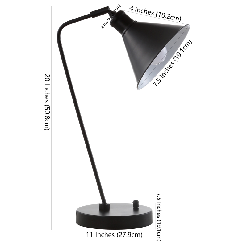 Safavieh Vance Smart Tilt Task Table Lamp in Black Shade