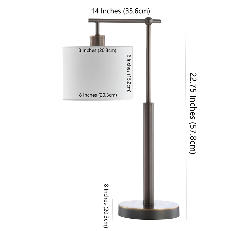 Safavieh Harlan Table Lamp in White and Brown