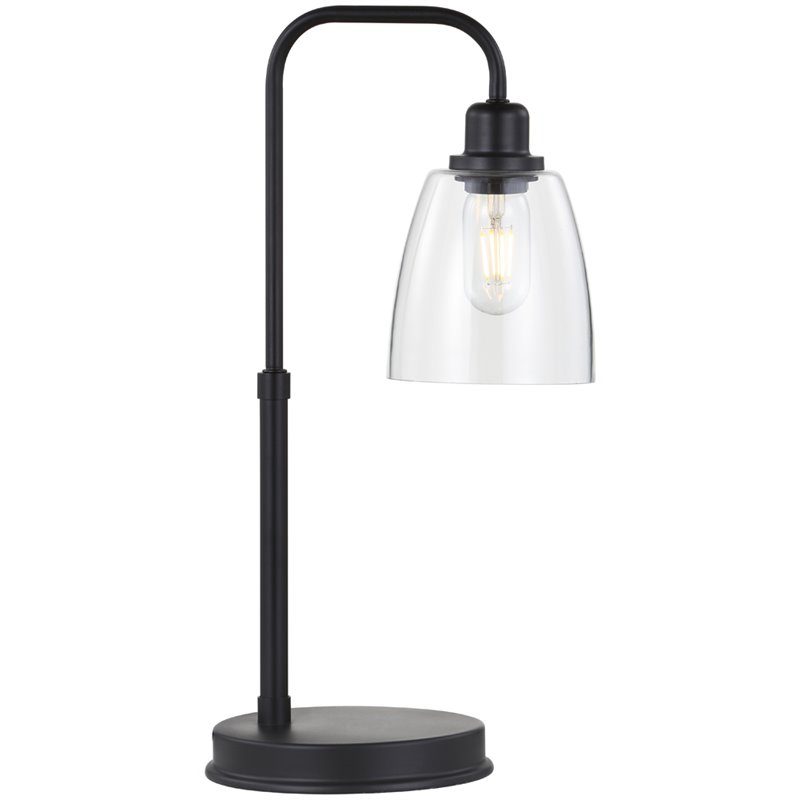 Safavieh Kashton Table Lamp in Black and Clear Shade