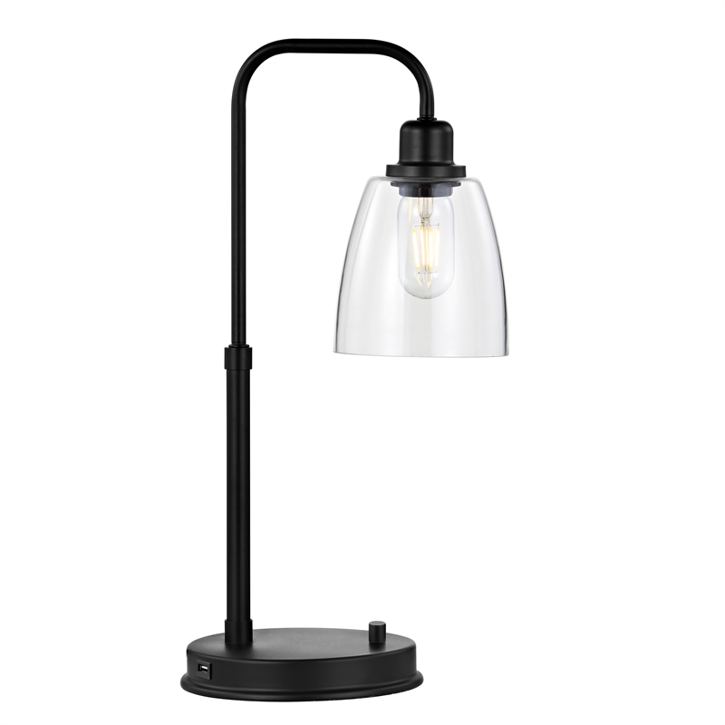 Safavieh Kashton Table Lamp in Black and Clear Shade