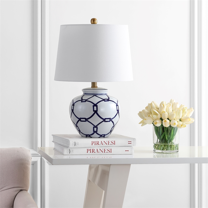 Safavieh Anders Table Lamp in Blue and Off White