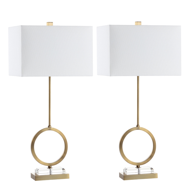 Safavieh Kaden Table Lamp in Gold and White (Set of 2)