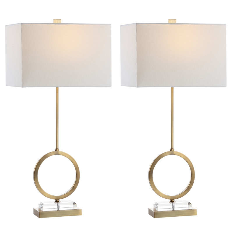 Safavieh Kaden Table Lamp in Gold and White (Set of 2)