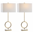Safavieh Kaden Table Lamp in Gold and White (Set of 2)
