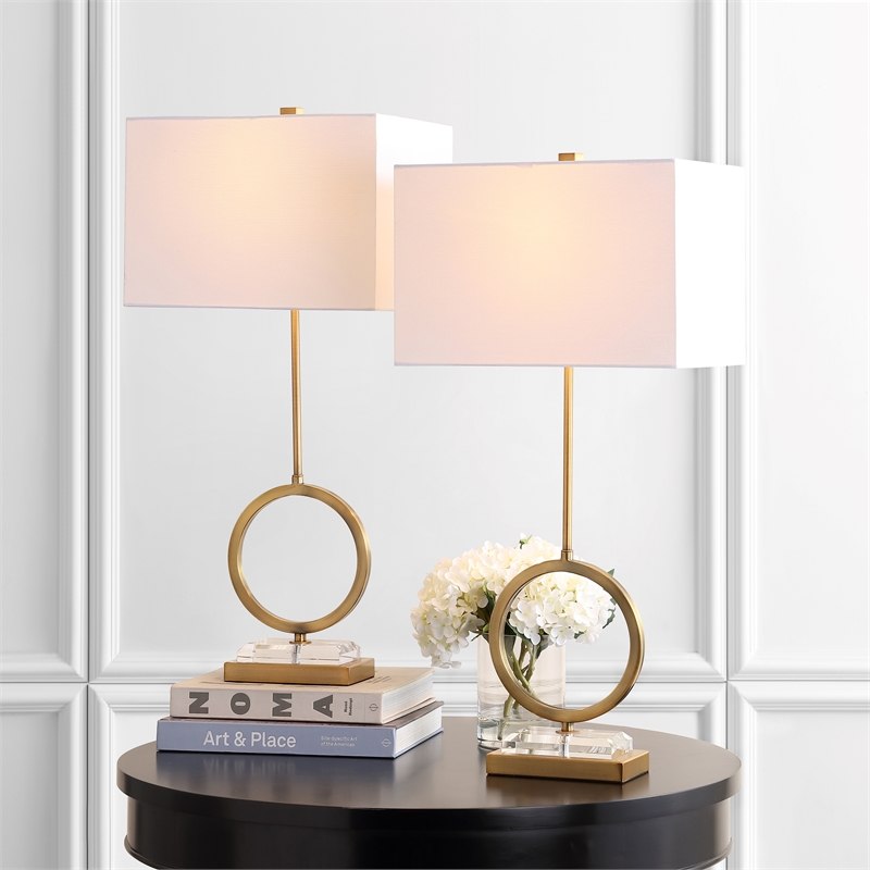 Safavieh Kaden Table Lamp in Gold and White (Set of 2)
