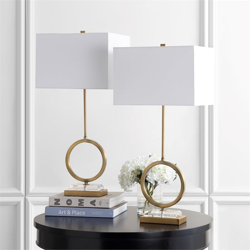 Safavieh Kaden Table Lamp in Gold and White (Set of 2)