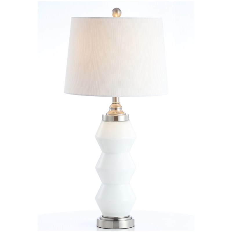 Safavieh Jayce Table Lamp in Nickel and White
