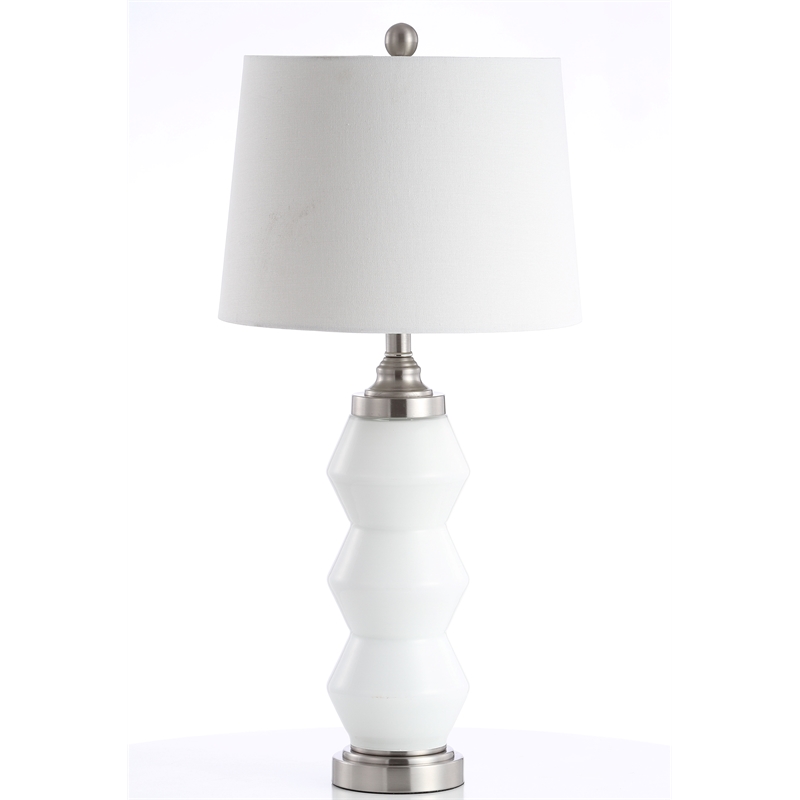 Safavieh Jayce Table Lamp in Nickel and White