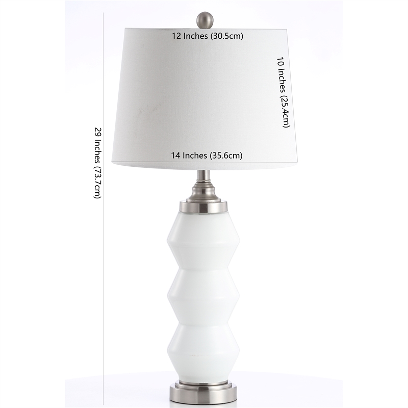 Safavieh Jayce Table Lamp in Nickel and White