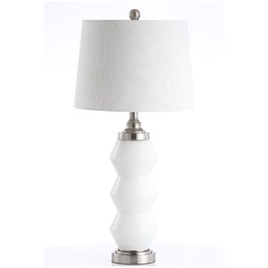 Safavieh Jayce Table Lamp in Nickel and White