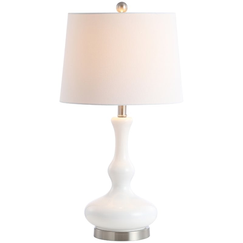 Safavieh Kellen Table Lamp in Silver and White
