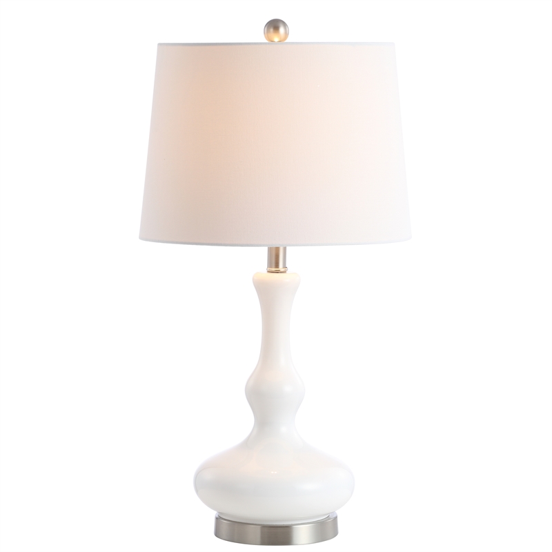 Safavieh Kellen Table Lamp in Silver and White