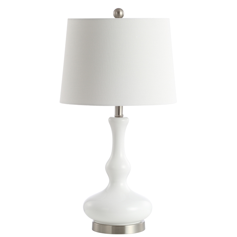 Safavieh Kellen Table Lamp in Silver and White