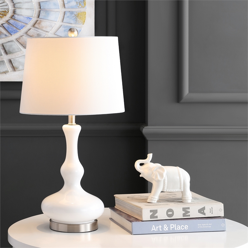 Safavieh Kellen Table Lamp in Silver and White
