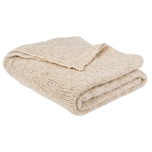 Safavieh Ralen Knit Throw Blanket in Natural and Silver