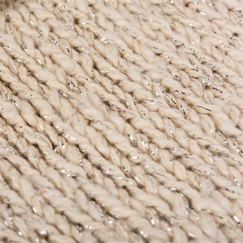 Safavieh Ralen Knit Throw Blanket in Natural and Silver