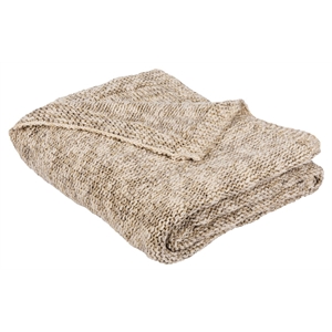 Safavieh Ralen Knit Throw Blanket in Light Gray and Gold
