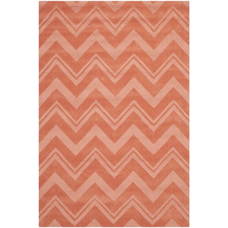Safavieh Impressions 4' X 6' Hand Loomed Wool Rug in Peach