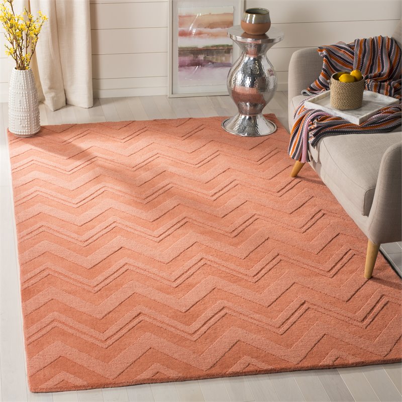 Safavieh Impressions 5' X 8' Hand Loomed Wool Rug in Peach