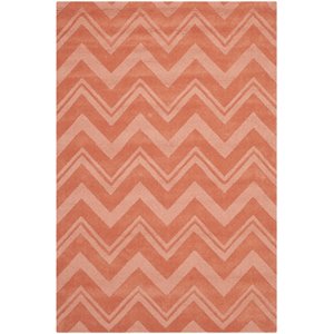 safavieh impressions 5' x 8' hand loomed wool rug in peach