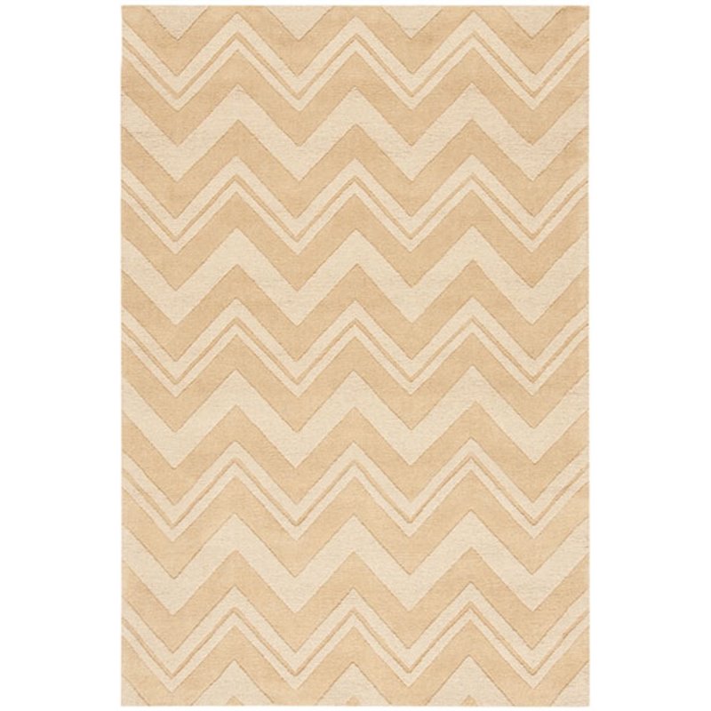 Safavieh Impressions 4' X 6' Hand Loomed Wool Rug in Dark Gold