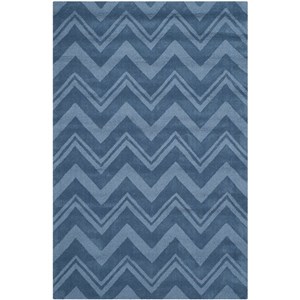 safavieh impressions 4' x 6' hand loomed wool rug in blue