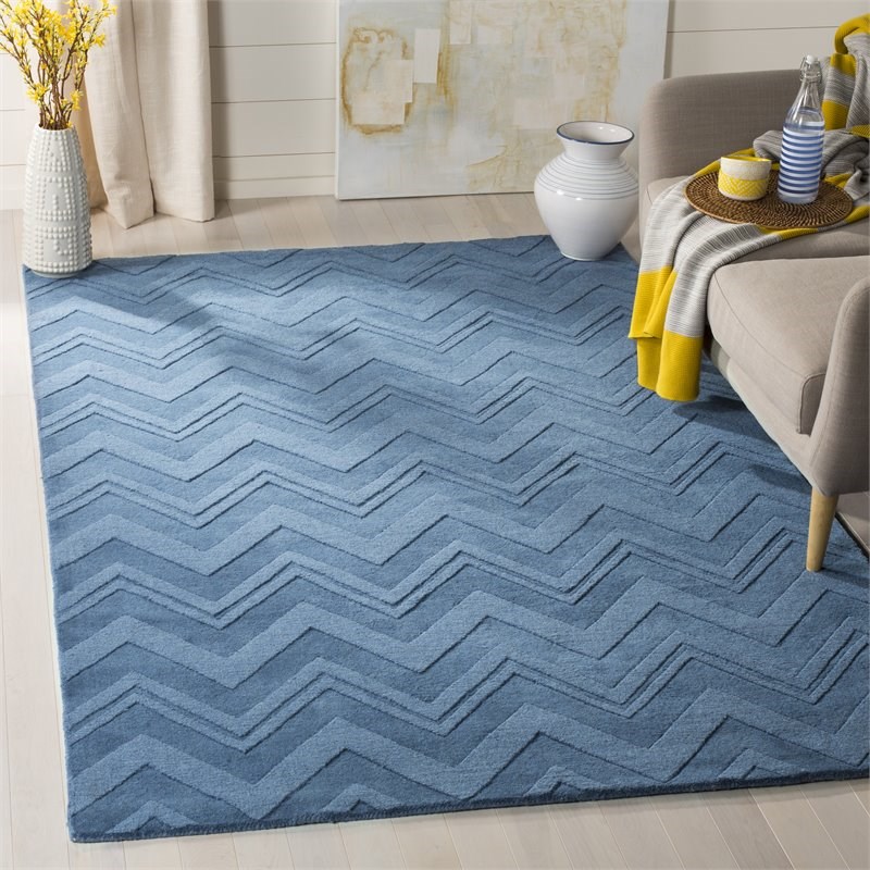 Safavieh Impressions 4' X 6' Hand Loomed Wool Rug in Blue