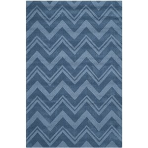 safavieh impressions 5' x 8' hand loomed wool rug in blue