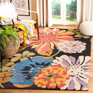 Safavieh Jardin 3' X 5' Hand Tufted Multicolored Wool Rug in Black
