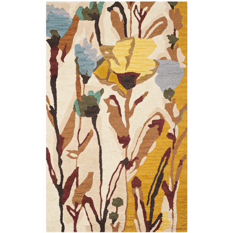 Safavieh Jardin 3' X 5' Hand Tufted Multicolored Wool Rug in Ivory