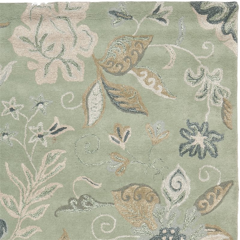 Safavieh Jardin 8' X 10' Hand Tufted Multicolored Wool Rug in Light Green
