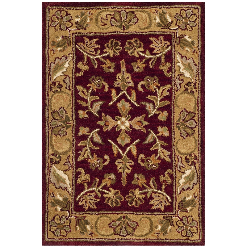 Safavieh Heritage 10' x 14' Hand Tufted Wool Rug in Red and Gold