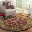Safavieh Heritage 6' Round Hand Tufted Wool Rug in Red and Gold