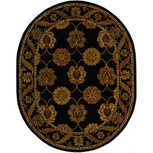 Safavieh Heritage 7'6&quot x 9'6&quot Oval Hand Tufted Wool Rug in Black