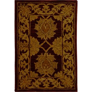 safavieh heritage hand tufted wool rug in maroon - hg314b