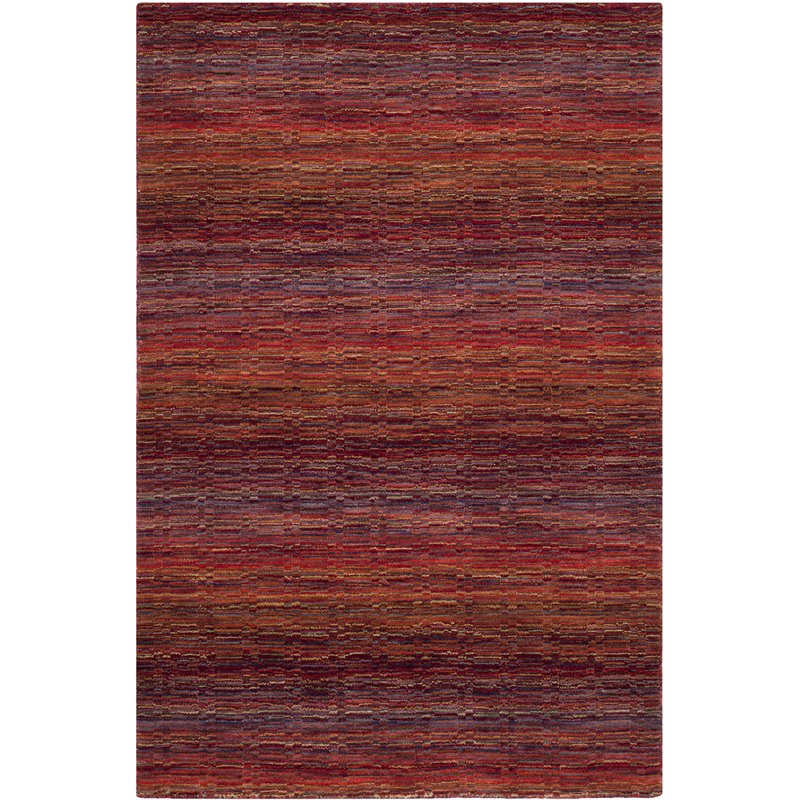 Safavieh Himalaya 4' x 6' Hand Loomed Wool Rug in Red