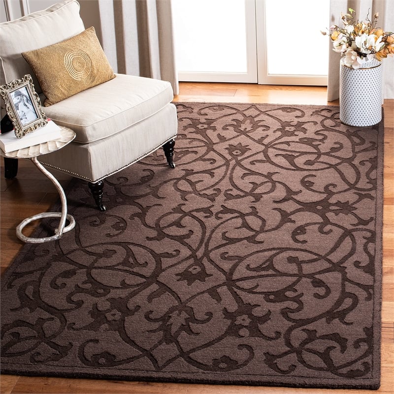 Safavieh Impressions 4' x 6' Hand Loomed Wool Rug in Brown