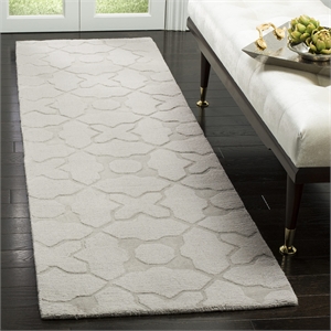 Safavieh Impressions 2'3&quot x 10' Hand Loomed Wool Runner Rug in Silver