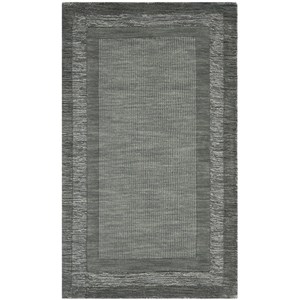 safavieh impressions 3' x 5' hand loomed wool rug in charcoal and blue