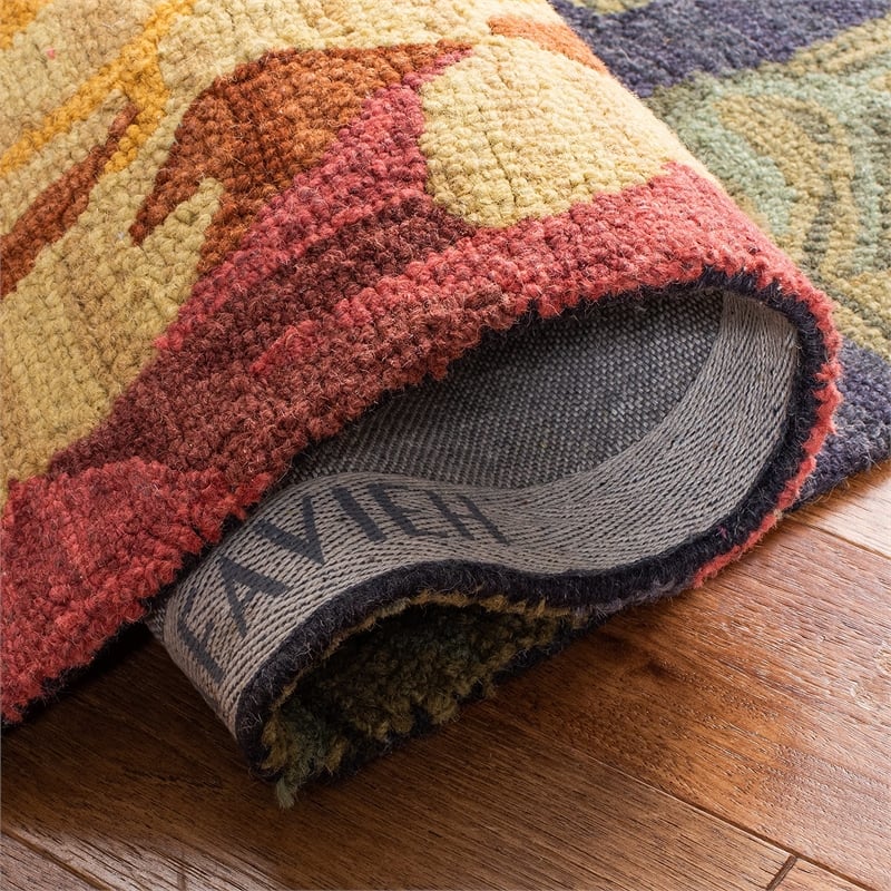 Safavieh Jardin 4' x 6' Multicolored Hand Tufted Wool Rug in Black