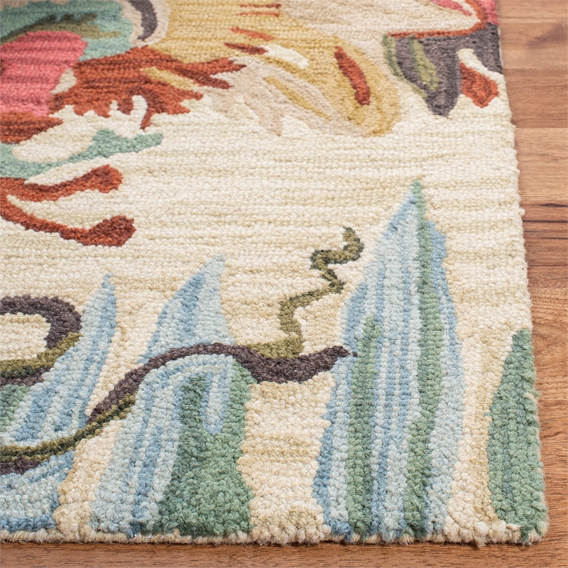 Safavieh Jardin 8' x 10' Multicolored Hand Tufted Wool Rug in Ivory
