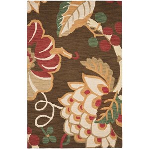 Safavieh Jardin 3' x 5' Multicolored Hand Tufted Wool Rug in Brown
