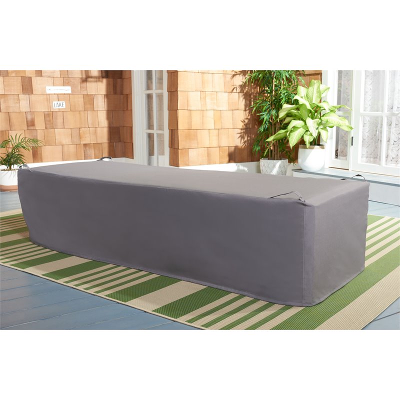 Safavieh Solano Contemporary Polyester Fabric Sun Lounger Cover in Gray