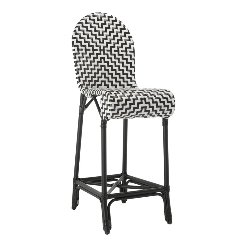 Black and white wicker bar online stools