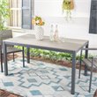 Safavieh Beldan Wood/Metal Outdoor Dining Table in Distressed Taupe Gray