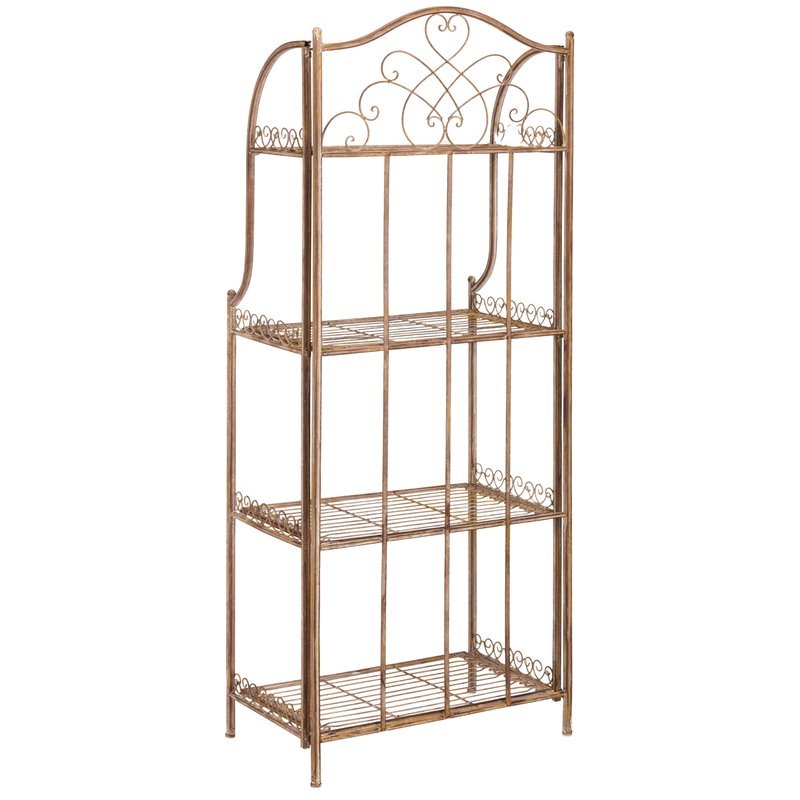 Safavieh Amaris 4 Tier Metal Garden/Outdoor Shelf in Rust Orange