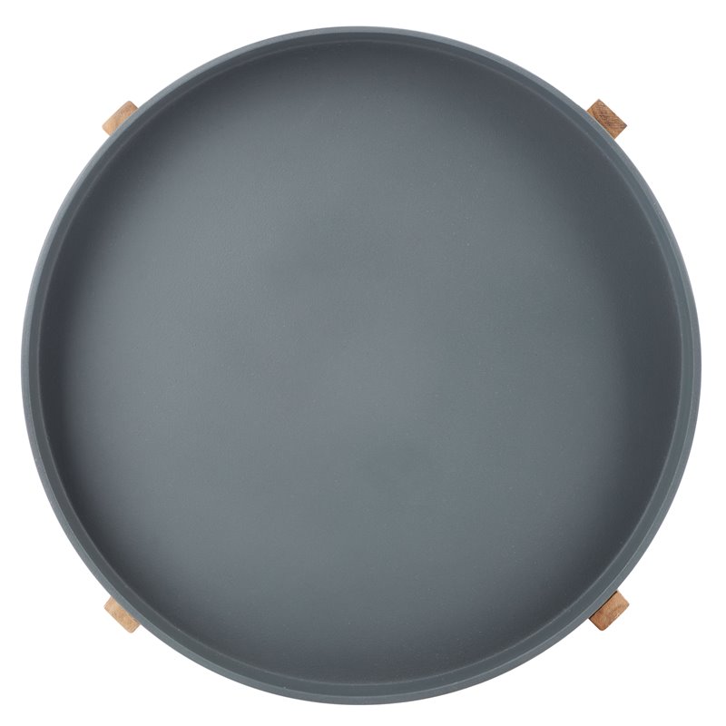 Safavieh Charlen Acacia Wood/Sandstone Outdoor Side Table in Natural and Gray