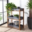Safavieh Semli Acacia Wood/Sandstone Outdoor Shelf in Natural and Gray