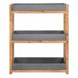 Safavieh Semli Acacia Wood/Sandstone Outdoor Shelf in Natural and Gray