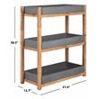 Safavieh Semli Acacia Wood/Sandstone Outdoor Shelf in Natural and Gray